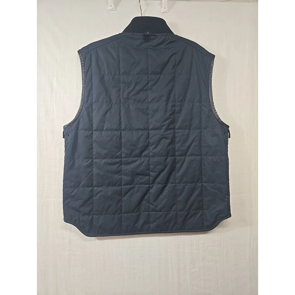 Vintage Polo Ralph Lauren Quilted Vest Jacket Size XL Pockets Navy Blue Full Zip